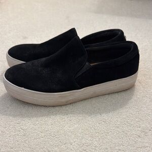 Steve Madden Black Suede Slip-Ons